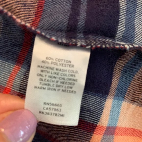 FREE PRESS Plaid Flannel Sleeveless Tunic Shirt Sz M - Picture 8 of 8